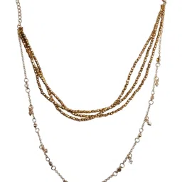 OOMPH Gold Multi Layer Elastic and Metal Beads Choker image 2