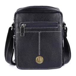 HiLEDER 100% Pure Genuine Leather Messenger Shoulder Handbag 7 inches Sling Cross Body Travel Office Tablet Flap with Chain Compartment Bag for Men and Women, Blue-image-15