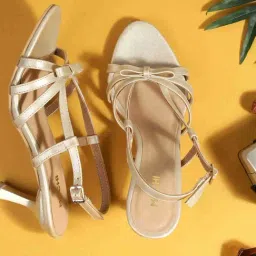 Mochi Women's Golden Back Strap Stilettos-picture-20