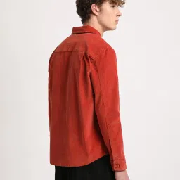 The Bear House Orange Cotton Slim Fit Shacket image 2