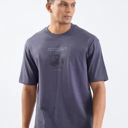 Spykar Slate Grey Cotton Regular Fit Graphic Print T-Shirt-image-17