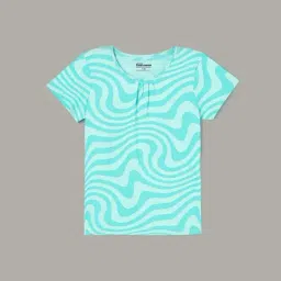 Fame Forever by Lifestyle Girls Blue Cotton Printed T Shirt-picture-32