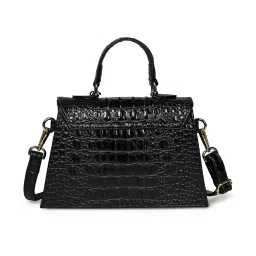 PELLE LUXUR Black Animal Effect Medium Satchel image 2