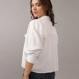 American Eagle Outfitters White Plain Shirt image 2