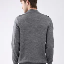 Monte Carlo Grey Woven Design Regular Fit Pullover image 2