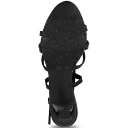 Mochi Women's Black Back Strap Stilettos image 5
