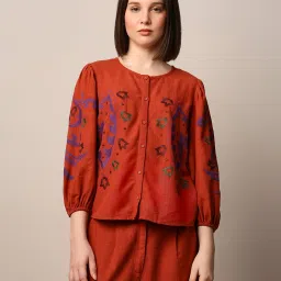 Only Rust Embroidered Top image 2