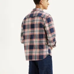Levi's Navy Cotton Regular Fit Checks Shirt image 2