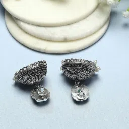 Biba Mint Green Oxidised Casual Jhumka image 2