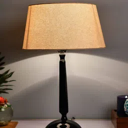 Homesake Black & Off-White Solid Bedside Standard Table Lamp with Shade-picture-38