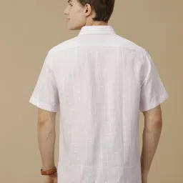 Linen Club Purple Linen Contemporary Fit Striped Shirt image 2