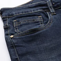 Mast & Harbour Men Navy Blue Slim Tapered Fit Mid-Rise Clean Look Stretchable Jeans image 4