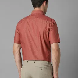 Louis Philippe Red Cotton Regular fit Print Formal Shirt image 2