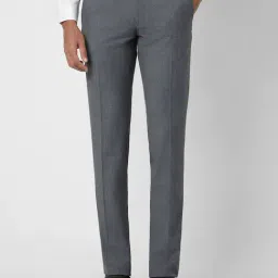 Van Heusen Grey Slim Fit Checks Trousers-picture-31