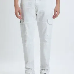 SHOWOFFFF White Slim Fit Jeans-image-51