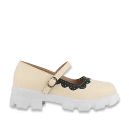 Shoetopia Kids Cream Mary Jane Shoes image 2