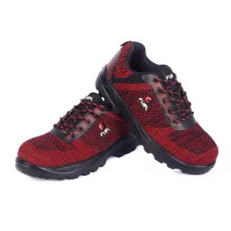 Fuel Steel Toe Safety Shoes Low Ankle Single Density PU Sole Red, Boulder Size UK 7-picture-27