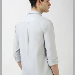 Peter England Grey Cotton Slim Fit Shirt image 2