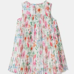 R&B Kids White Floral Regular Fit Dress image 2