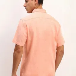 Allen Solly Peach Slim Fit Texture Shirt image 2