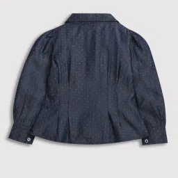 Tiny Girl Dark Blue Small Dots Shirt image 2