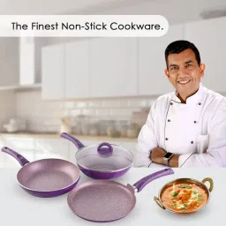 Wonderchef ?Purple Aluminium Non-Stick 4-Piece Cookware Set image 2