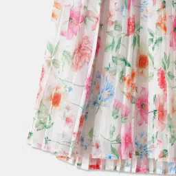 R&B Kids White Floral Regular Fit Dress image 4