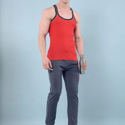 RKG Pack Of 3 Round Neck Sleeveless Cotton Gym Vests image 4