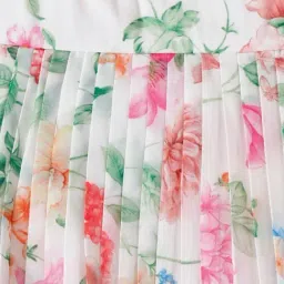 R&B Kids White Floral Regular Fit Dress image 5