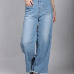 SWISHIN Women Regular Fit Mid-Rise Low Distress Light Fade Bleached Stretchable Jeans-image-31