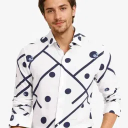 Rare Rabbit Off White Regular Fit Geometric Shirt-picture-27