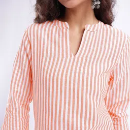 Anouk Rustic Striped V-Neck Kurti image 2