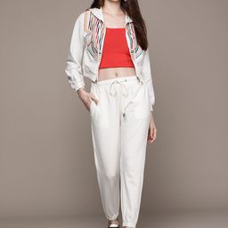 Label Ritu Kumar Women Off White Self Design Co-Ords-picture-16
