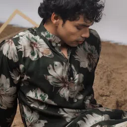 Rawayi Men Floral Printed Thread Work Kurta image 3