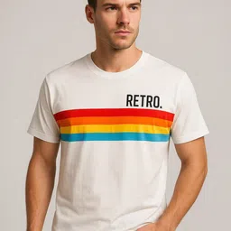 Austin wood Striped Round Neck T-shirt-image-42