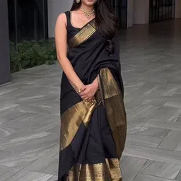 Aman's Impero Woven Design Zari Saree with Unstitched Blouse Piece-picture-21