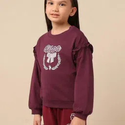 U.S. Polo Assn. Girls Red Cotton Logo Sweatshirt image 3