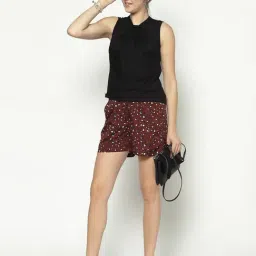 Sera Burgundy Printed Shorts image 5