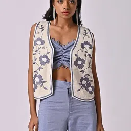 The Missy Co. Blue Embroidered Waistcoat-picture-41