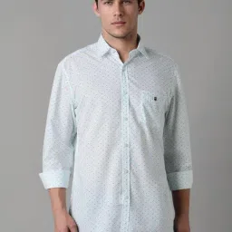 Louis Philippe White Cotton Slim Fit Printed Shirt-picture-27