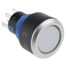 RS PRO Illuminated Push Button Switch Panel Mount 22.2 mm DPDT Blue LED 250 V AC, 1758896-picture-44