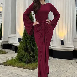 StyleCast x Revolte Fit & Flare Maxi Dress image 2