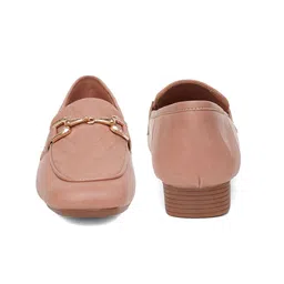 Sherrif Shoes Women Textured Square Toe Block Pumps image 3