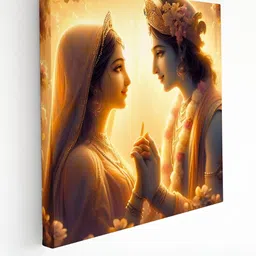 Livin'luxe Brown & Blue Lord Krishna Printed Canvas Wall Art-picture-32