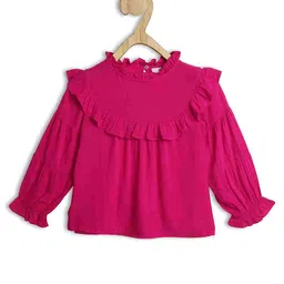 Chuppan Chupai Full Sleeves Frill Detailed Solid  Top - Fuchsia Pink-picture-12