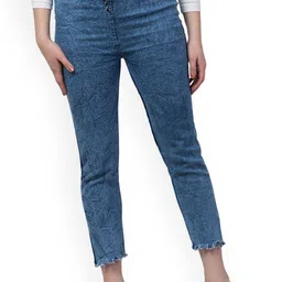 Ira Collections Women Comfort Jogger Mid-Rise Light Fade Stretchable Jeans-image-57