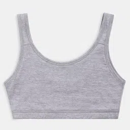 Sillysally Pack of 3 Sleeveless Solid Non Padded & Non Wired Active Bras -Black White & Grey Melange image 3