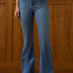 U.S. Polo Assn. Women Flared High-Rise Stretchable Jeans-picture-3