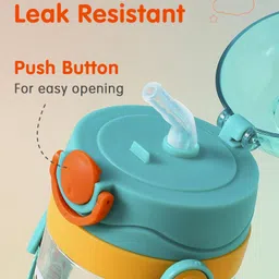 fab n funky Sipper Bottle with Panda Print Green - 450 ml image 3