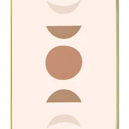 SAF Off White & Peach-Coloured Astract Printed Wooden Wall Art image 4